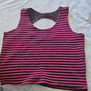 Striped Pink and Black Women's Top